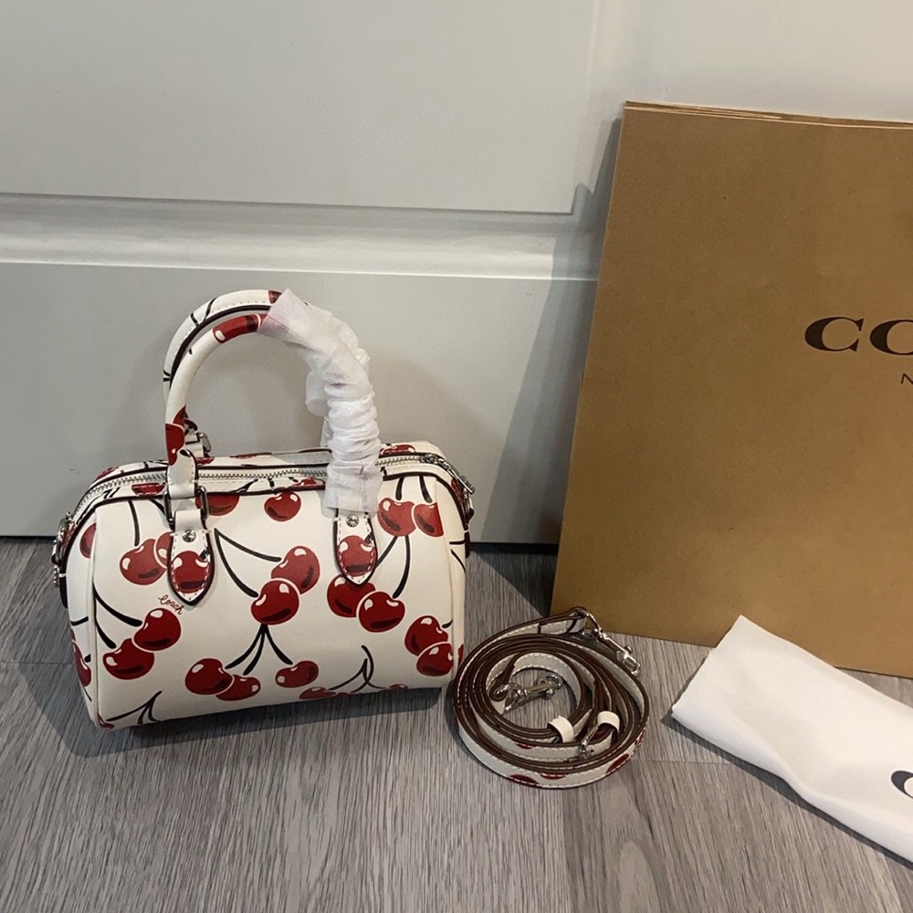 Coach Cherry Print Mini Boston Bag - Picture 2 of 8